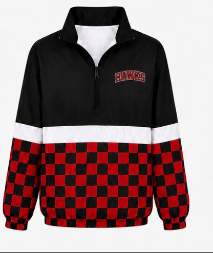Hawks Red& Black Checkered Windbreaker