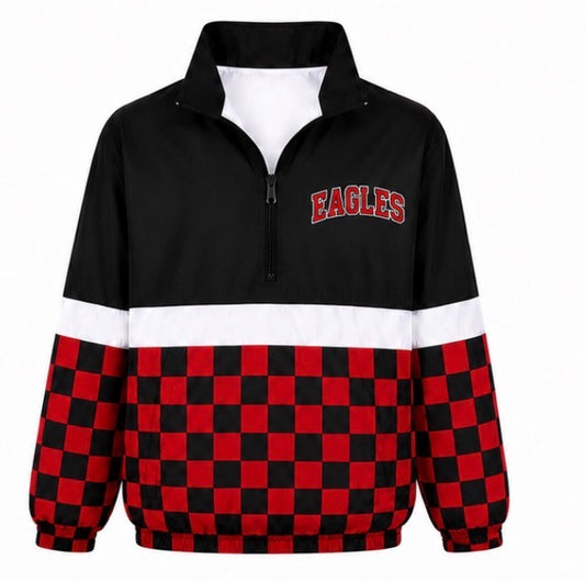Eagles Red& Black Checkered Windbreaker