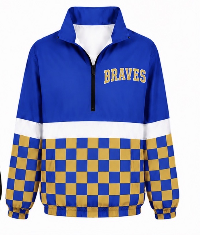 Braves Gold& Blue Checkered Windbreaker